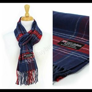 Red & Blue Plaid Cashmere Scarf